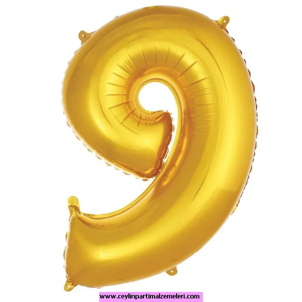 9 Rakam Gold Folyo Balon